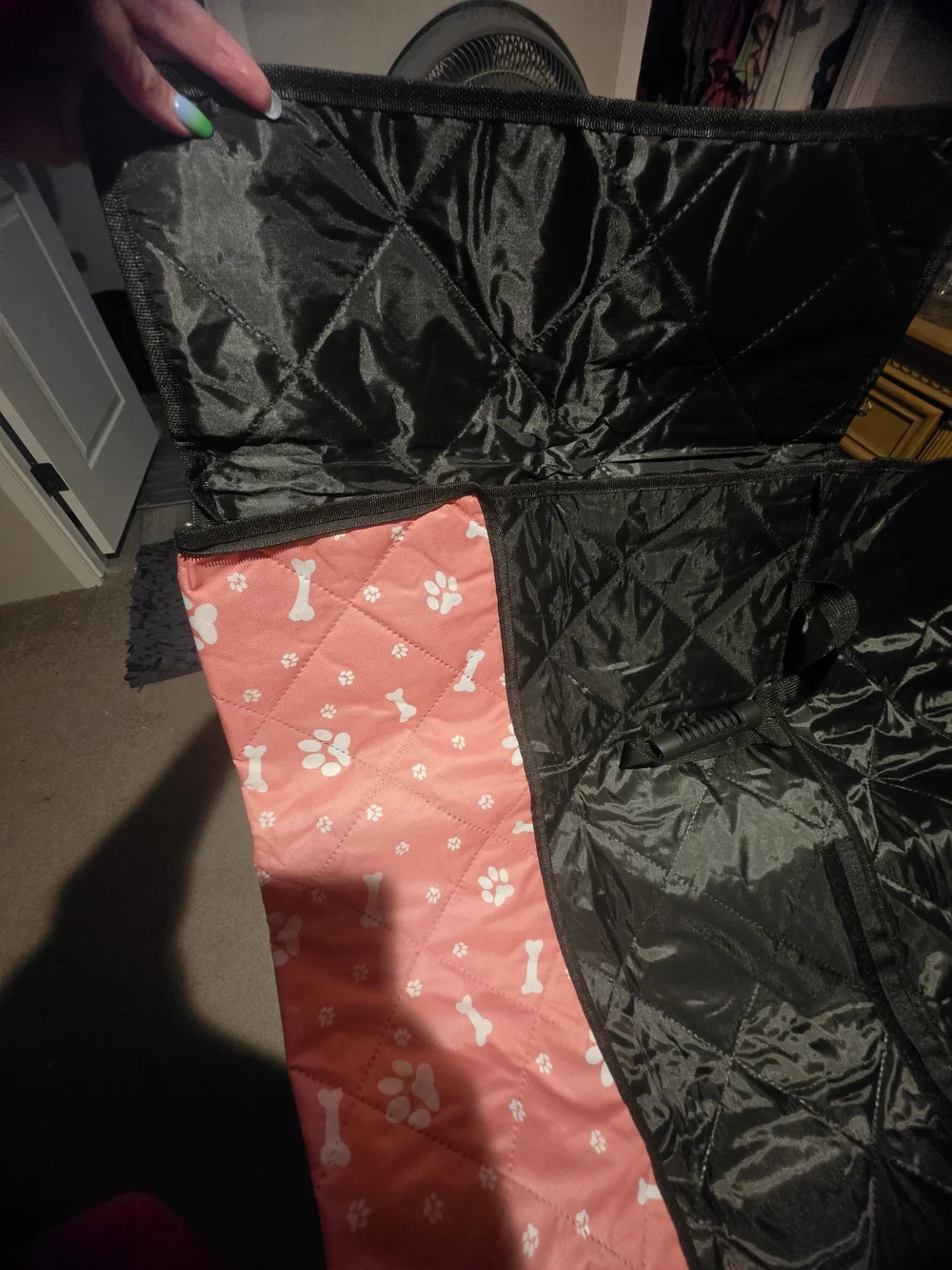 You Choose Color...Pet Car Seat Cover with Paw Print Design - Pink Or Gray